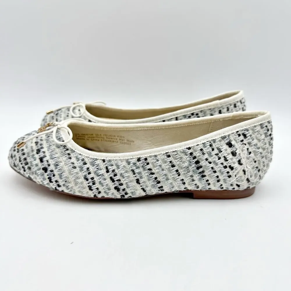 Sam Edelman Kids Felicia Ballet Flats US 2 M EU 33.5 Taupe Vegan Fabric NIB